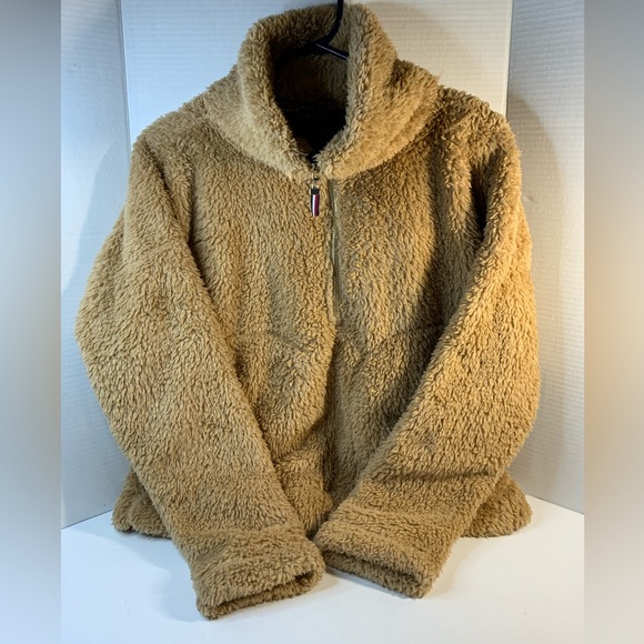 Tommy Hilfiger Jackets & Blazers - Tommy Hilfiger 1/2 zip light brown fleece size small/petite.